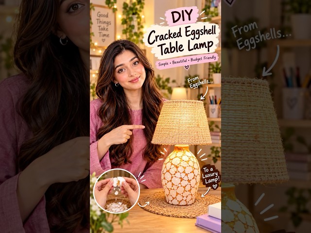 DIY Eggshell Table Lamp 🥚✨ | Easy Room Decor & Recycling Craft | Budget DIY #shorts