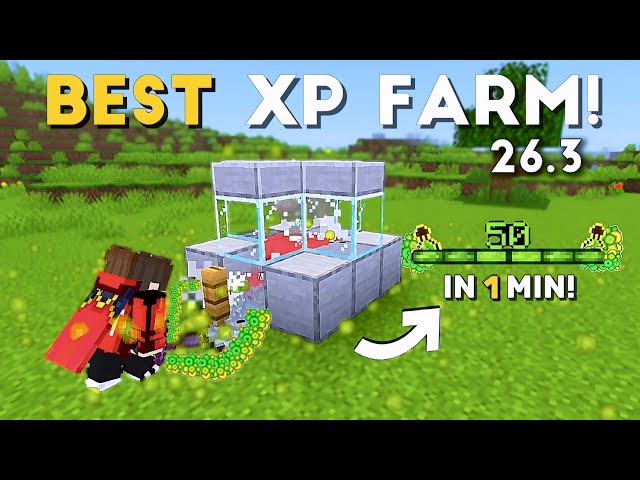 NEW BEST EVER XP FARM Minecraft Java 26.3! | 50 Levels in 1 Minute