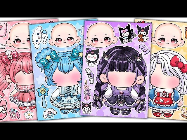 🌈Paper DIY🌈Sanrio Baby Sticker Book #Kuromi#Melody #Cinamoroll #Kitty