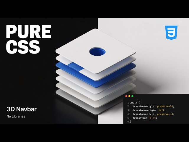 Build This 3D Navbar Menu Animation in Pure CSS