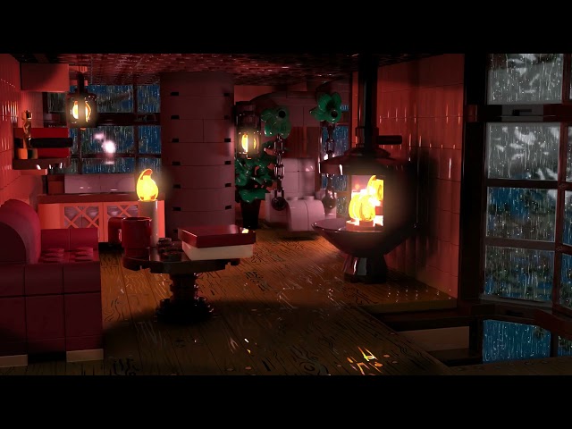 [LEGO] Treehouse with rain and fireplace sounds for 12 hours to Sleep or Relax
