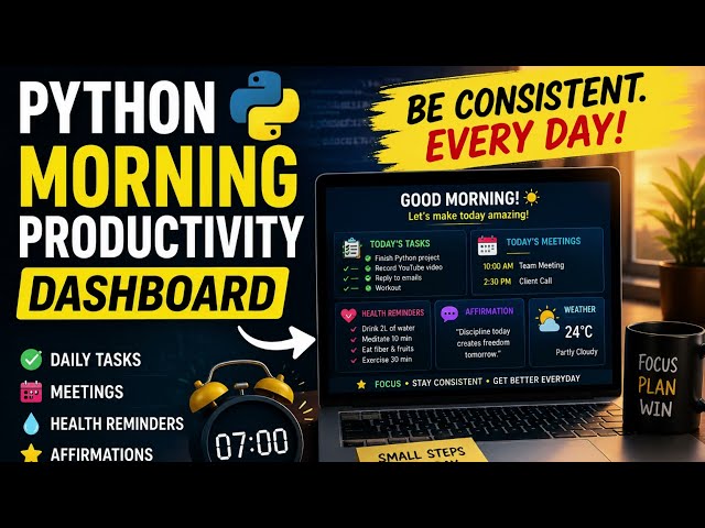 Morning Productivity Dashboard script with python