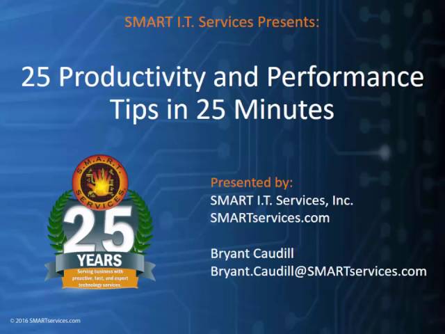 25 Productivity  and Performance Tips