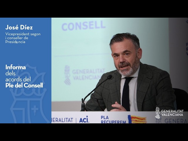 🏛🗣 El vicepresident segon , José Díez, informa dels assumptes tractats en el Ple del Consell