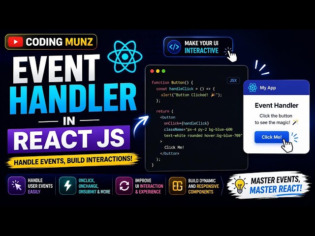 Event Handling in React 🔥 | React Events Explained for Beginners