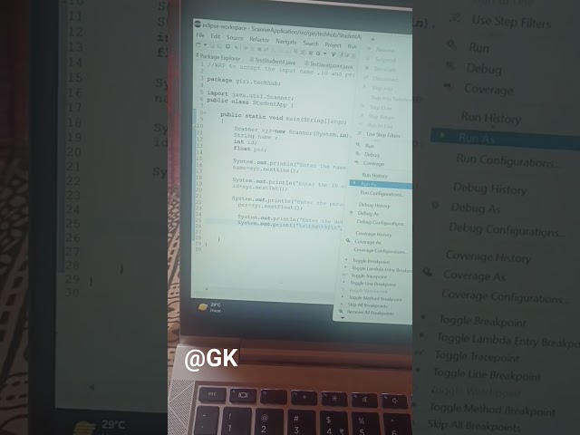 Take input from user using scanner in java