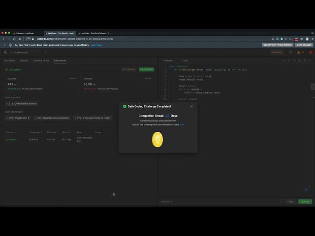 Pomodoro Joe - LeetCode 215 - med -
