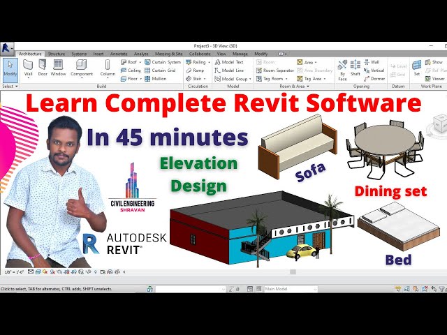 Complete Revit Software in 45 minutes | Building elevations | civil engineering | architectural |