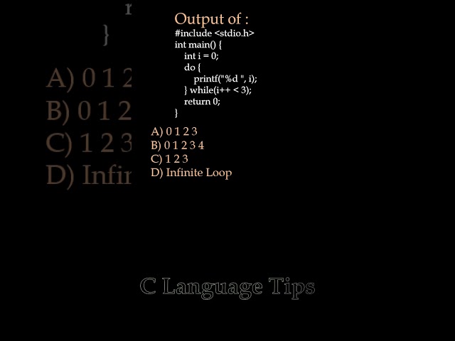 do...while loop in c : output of | C Programming Basics Explained | #shorts