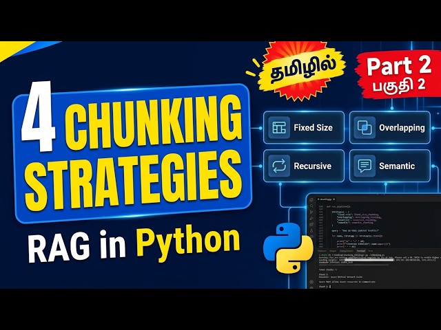 RAG Document Chunking in Python in Tamil Part 2– 4 Strategies Explained with Real Code | Tamil |