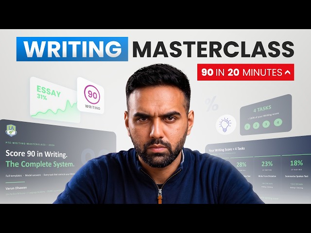PTE Writing Masterclass 2026 - 90 in 20 Minutes (Tips & Templates)