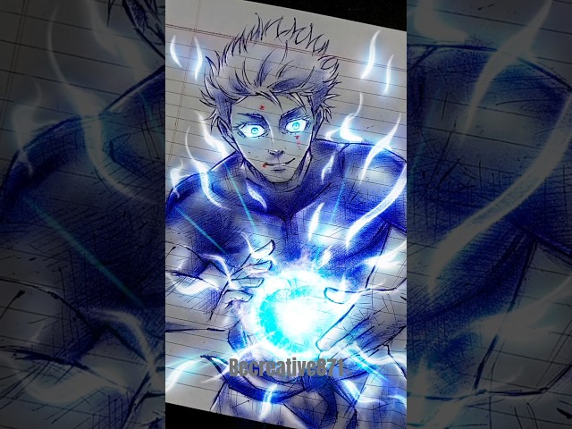 Drawing Gojo Satoru Using Maximum Output Blue|Glowart|#animedrawing #anime #jujutsukaisen