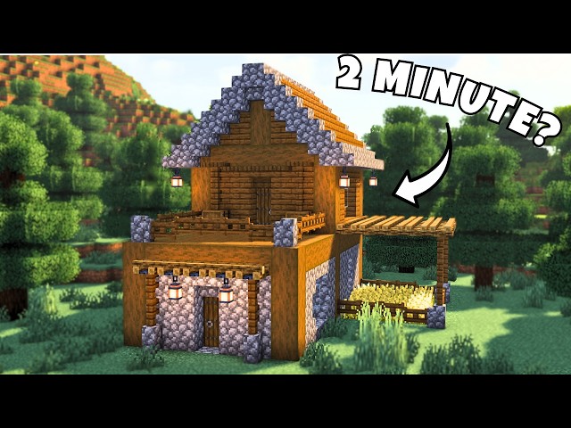 Minecraft: Easy Starter Spruce House 🏠 | 2-Minute Build Tutorial ⏱️