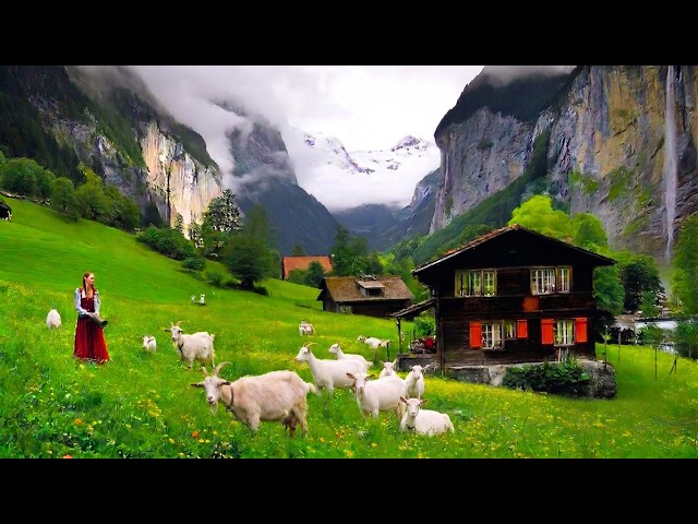 Life in Switzerland's Heavenly Villages - Rainy Walk in the Most Beautiful Swiss Countryside