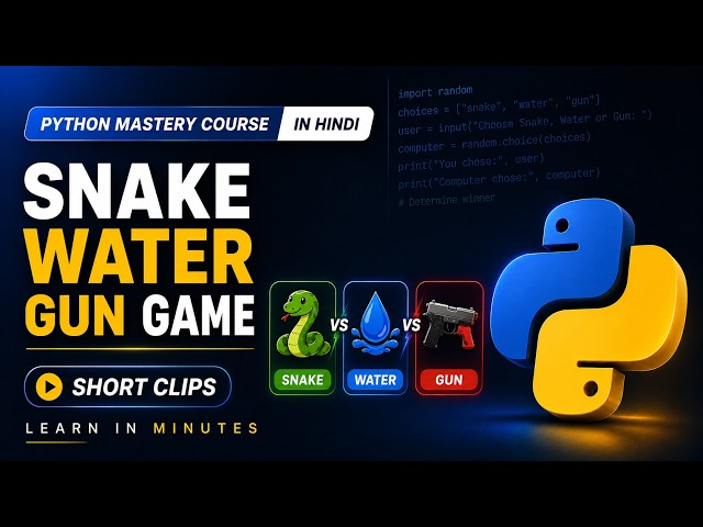 🐍 Snake Water Gun Game in Python | Build a Python Game in Minutes 🔥