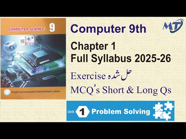 Computer Science 9th Chapter 1 in English Medium Exercise MCQ Short and Long Questions for exam 2025