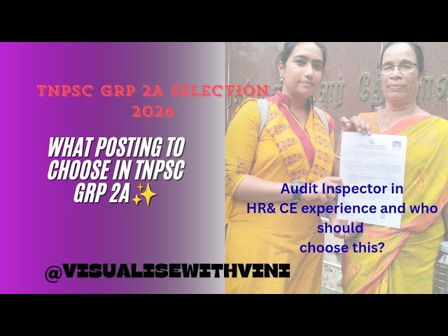 What Post to Choose in TNPSC Group 2/2A Counselling | Visualise with Vini #trending #youtube