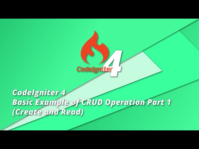 CodeIgniter 4 Tutorial - Basic Example of CRUD Operation Part 1 (Simple Blog Site)