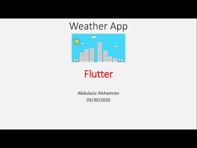 Flutter: Weather App - part 1