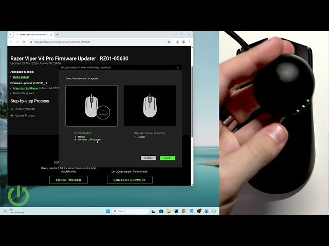 RAZER Viper V4 Pro – How to Update Firmware (Mouse + Dongle)