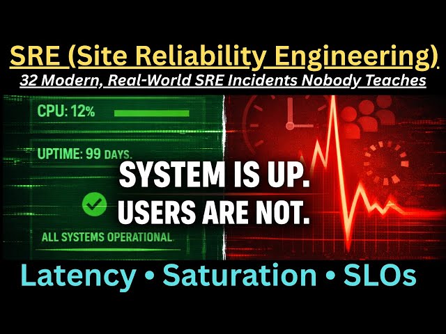 SRE: 32 Modern and Real-World SRE Incidents Nobody Teaches You (Latency, Queues, Error Budgets) !!