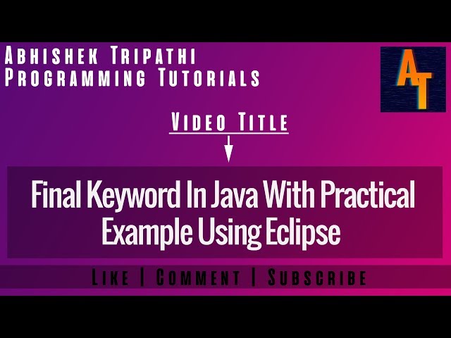 Final Keyword In java Part-32 # final keyword in java with example