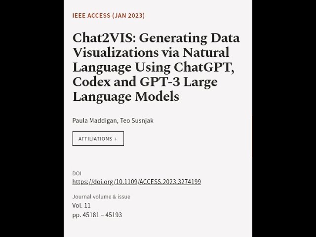 Chat2VIS: Generating Data Visualizations via Natural Language Using ChatGPT, Codex an... | RTCL.TV