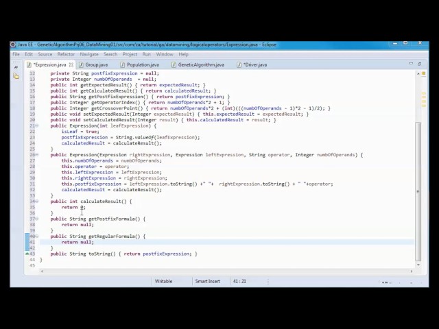 Genetic Algorithms (06) + data mining w/ logical operators (01) - JAVA Prototype Project