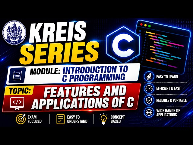 Features and Applications of C | C Programming | KREIS Computer Teacher | Lecture 3