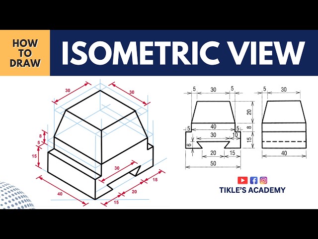 How to Draw Isometric View | Engineering Drawing | Solved Problem 23 @TIKLESACADEMY