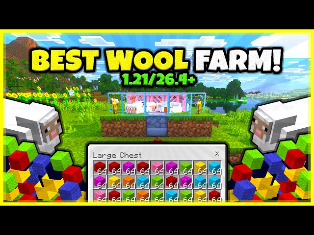 BEST WOOL FARM!! (550 WOOL/HOUR!) In Minecraft Bedrock and Java 1.21/26.4+