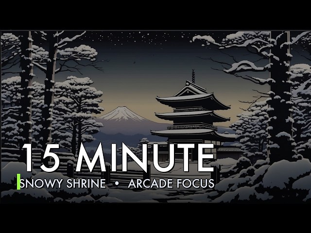 Snowy Shrine at Night • 15 Minute 8-Bit Study Music (Arcade Focus)