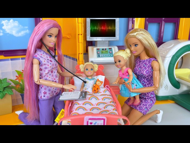 Barbie & Ken Doll Family Get Well Routine at Hospital
