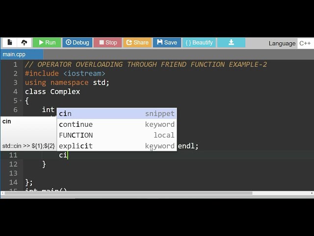 OPERATOR OVERLOADING THROUGH FRIEND FUNCTION (EXAMPLE 2 ) | HOW TO OVERLOAD OPERATOR