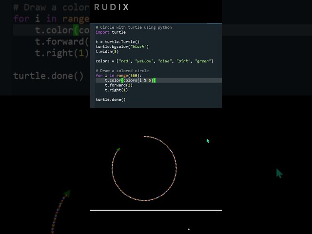 Circle Triangle Turtle Graphics using Python Turtle