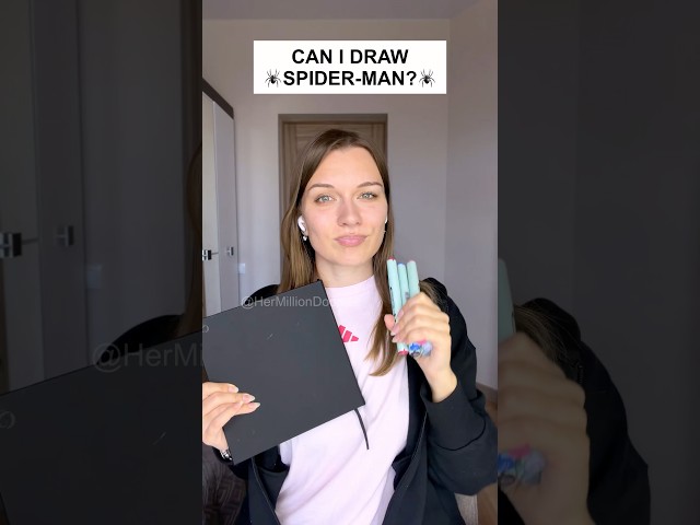 Drawing SPIDER-MAN In My Sketchbook 🕷️🎨 Marker Art #marvel #spiderman #art #viral