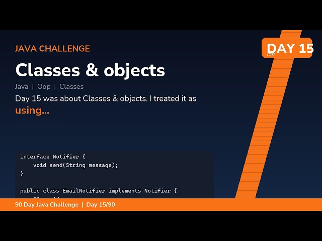 Classes & objects - Day 15/90 Java Challenge