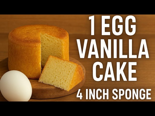 One Egg Vanilla Cake | 4-Inch Mini Cake Recipe for Two