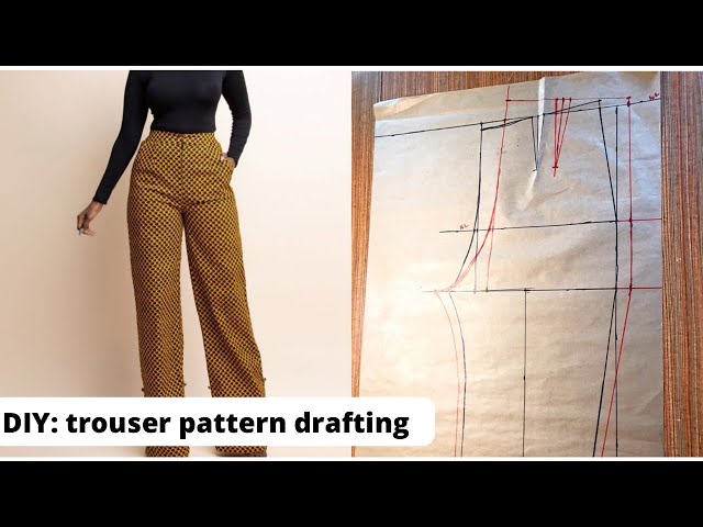How to draft a basic trouser pattern// easy pattern drafting// Beginners friendly