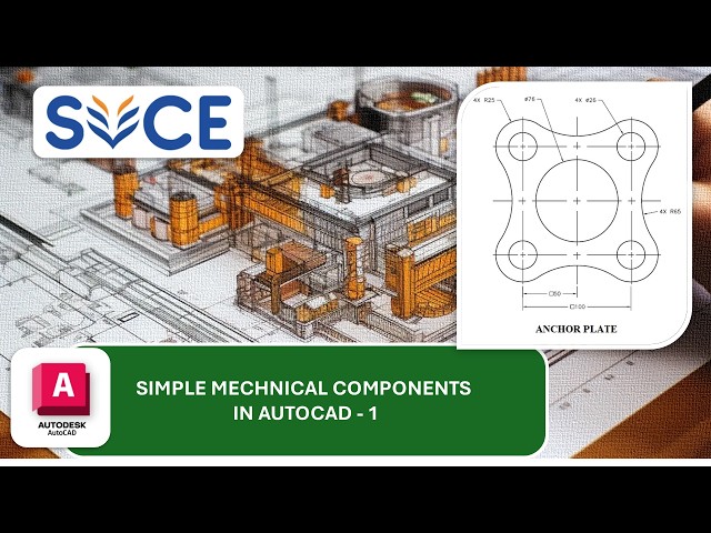 AutoCAD 2D Modeling Tutorial: How to Draw an Anchor Plate Step by Step