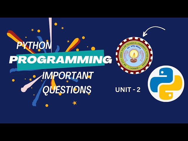 Python Programming Unit - 2 important questions #aktu #importantquestions