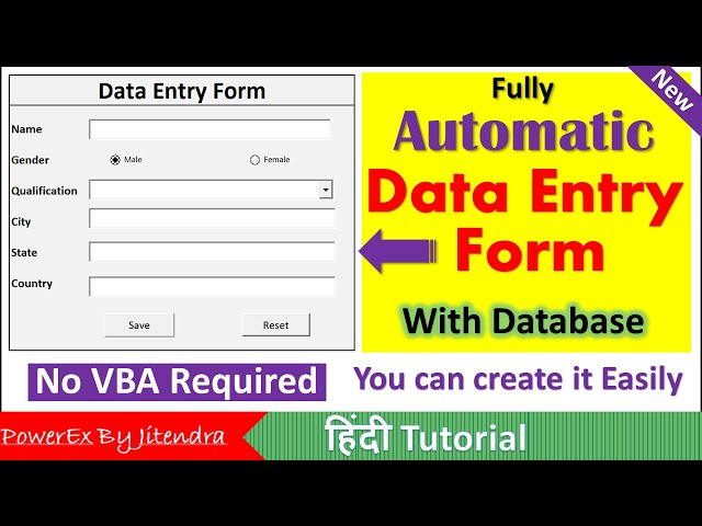 Fully Automated Data Entry User Form in Excel | No VBA