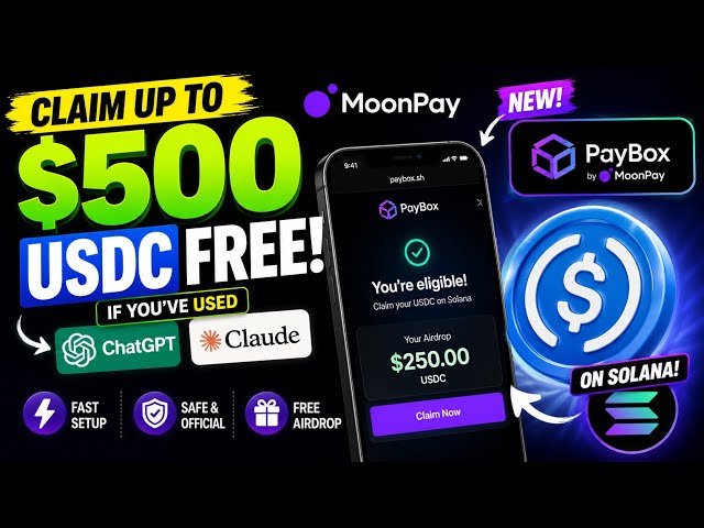 How to Claim $500 USDC Airdrop with ChatGPT/Claude - MoonPay PayBox Guide