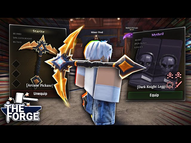 Obtaining the BEST PICKAXE in The Forge ROBLOX..