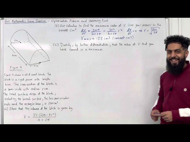 Pure Maths EQ - Optimisation, Stationary Point, Modelling with Differentiation