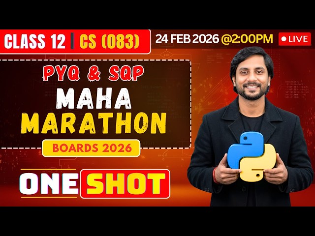 CS Class 12 Boards 2026 Maha Marathon LIVE | Most Repeated PYQ & SQP Questions