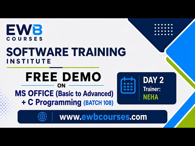 MS Office + C Programming Full Course for Beginners | Day 2 | Excel, C Basics & Practical Demo