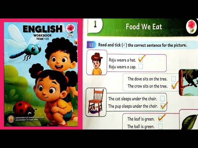 3rd Standard English Malar Workbook Term-3 Unit-1 Food We Eat Answers 2025-26 @illanthendral7 