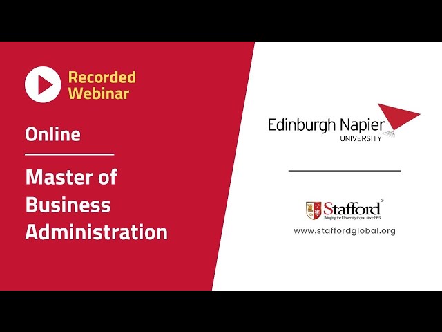 Edinburgh Napier University Online MBA Webinar - 7 October 2020