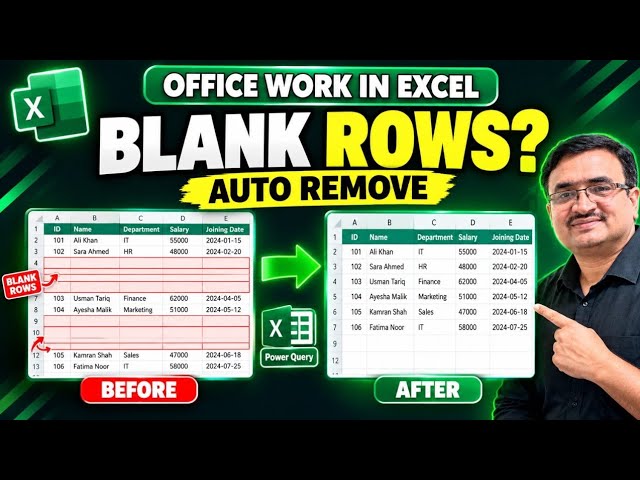 Remove Blank Rows Automatically in Excel | Power Query for Daily Office Work